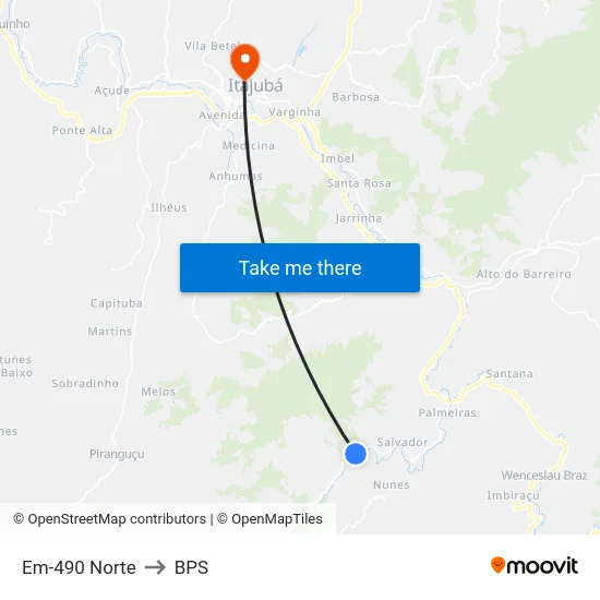 Em-490 Norte to BPS map