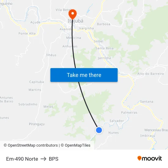 Em-490 Norte to BPS map