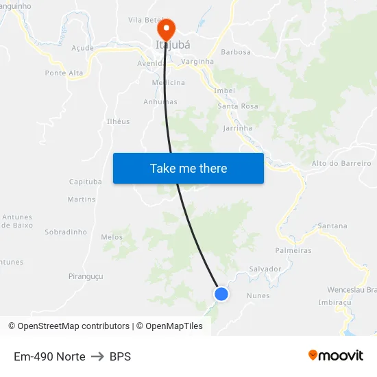 Em-490 Norte to BPS map