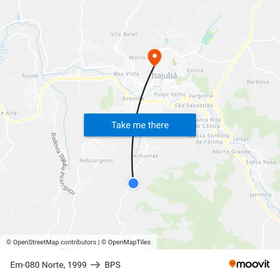 Em-080 Norte, 1999 to BPS map