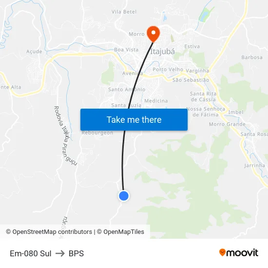 Em-080 Sul to BPS map