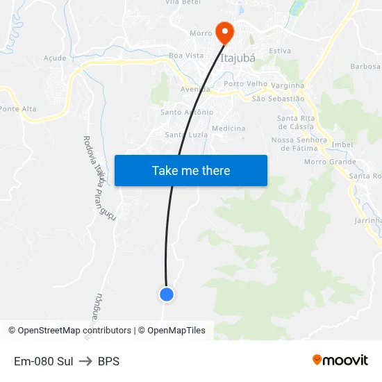 Em-080 Sul to BPS map