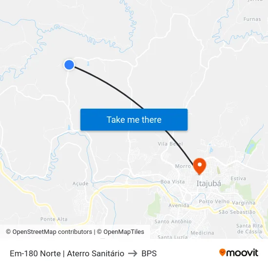 Em-180 Norte | Aterro Sanitário to BPS map