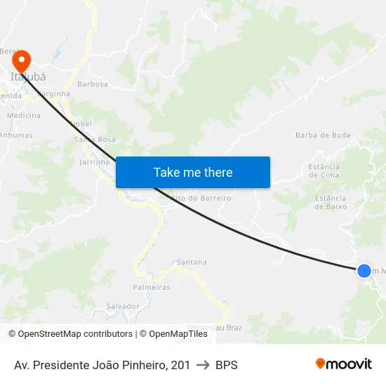 Av. Presidente João Pinheiro, 201 to BPS map
