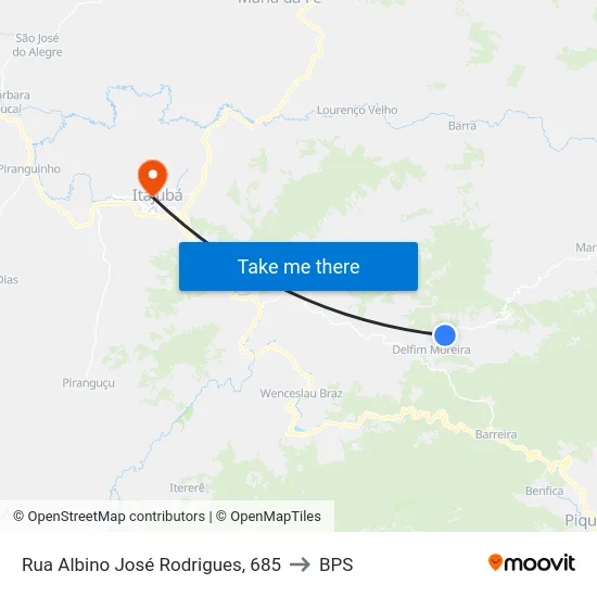 Rua Albino José Rodrigues, 685 to BPS map