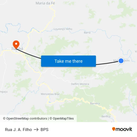 Rua J. A. Filho to BPS map