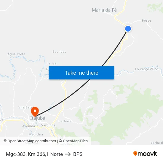 Mgc-383, Km 366,1 Norte to BPS map