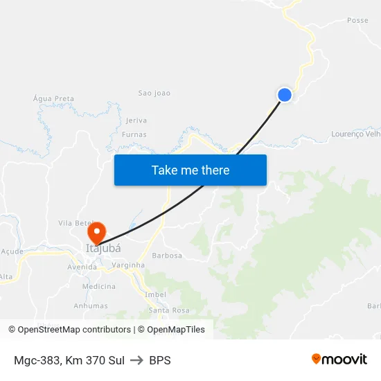 Mgc-383, Km 370 Sul to BPS map