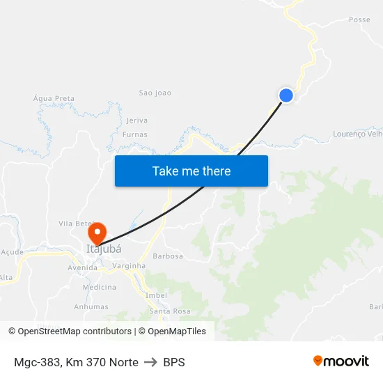 Mgc-383, Km 370 Norte to BPS map