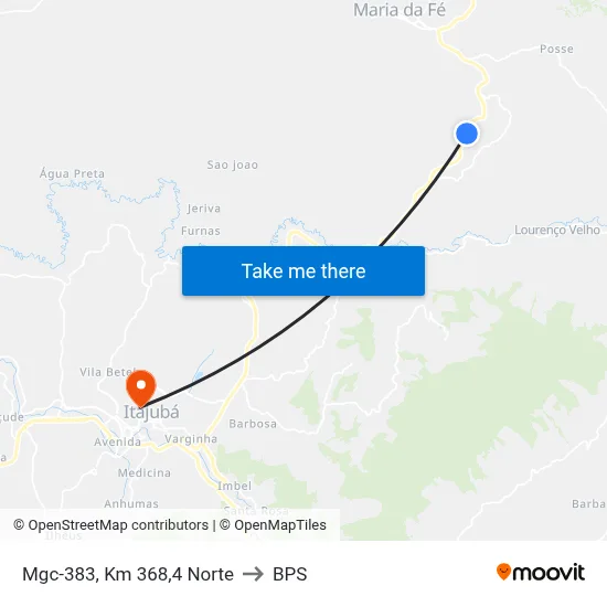 Mgc-383, Km 368,4 Norte to BPS map