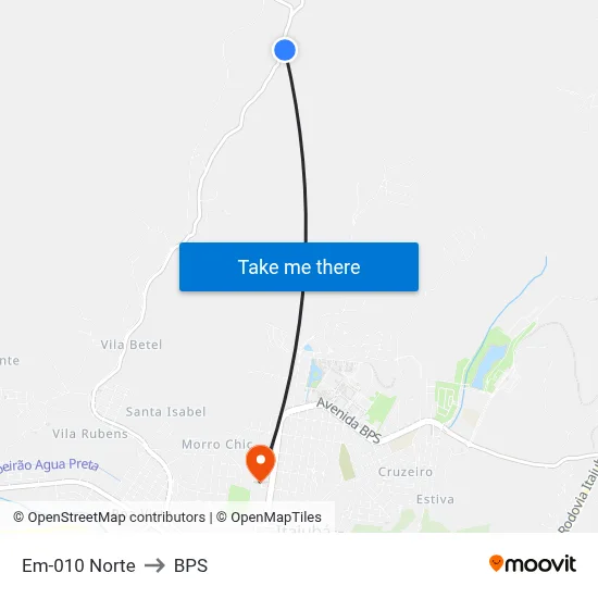 Em-010 Norte to BPS map