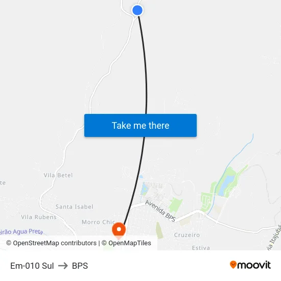Em-010 Sul to BPS map