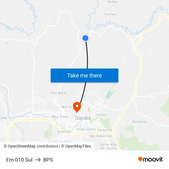 Em-010 Sul to BPS map