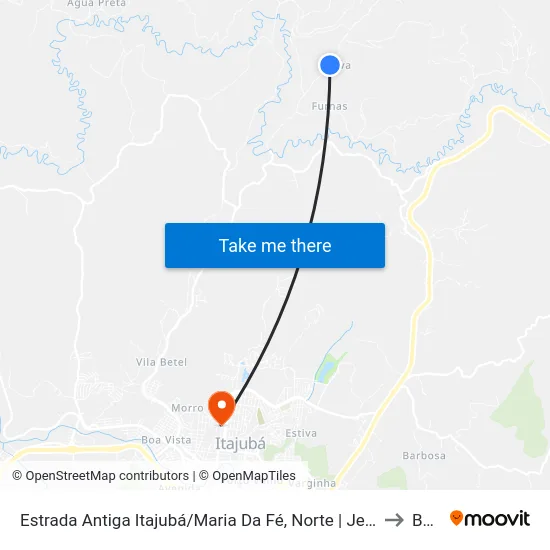 Estrada Antiga Itajubá/Maria Da Fé, Norte | Jerivá to BPS map