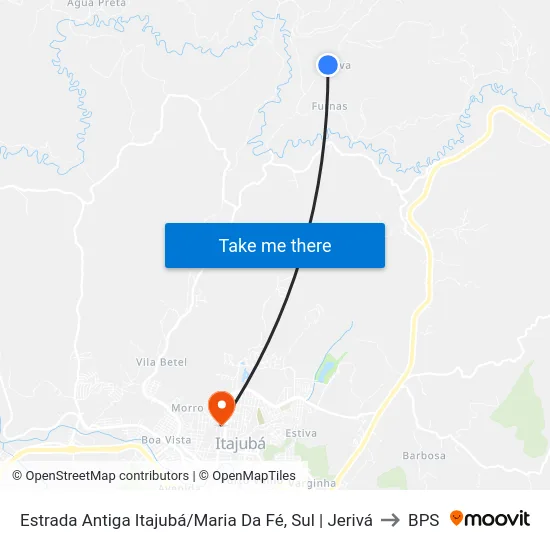 Estrada Antiga Itajubá/Maria Da Fé, Sul | Jerivá to BPS map