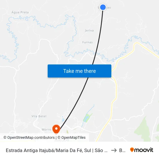 Estrada Antiga Itajubá/Maria Da Fé, Sul | São João to BPS map