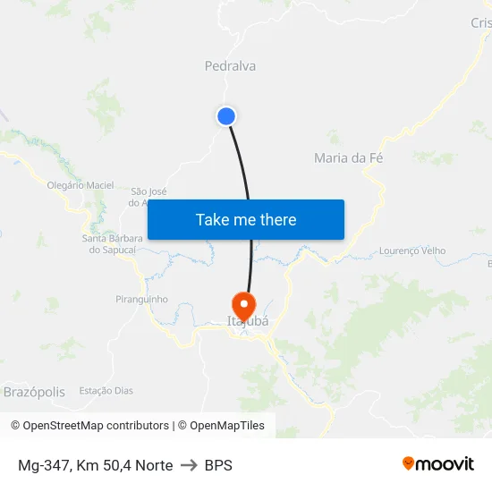 Mg-347, Km 50,4 Norte to BPS map
