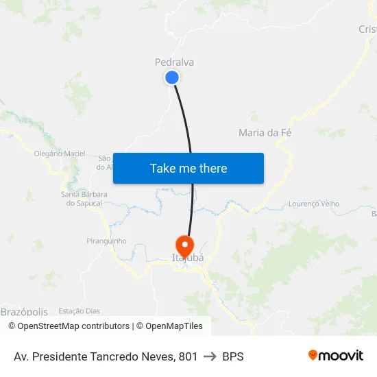 Av. Presidente Tancredo Neves, 801 to BPS map