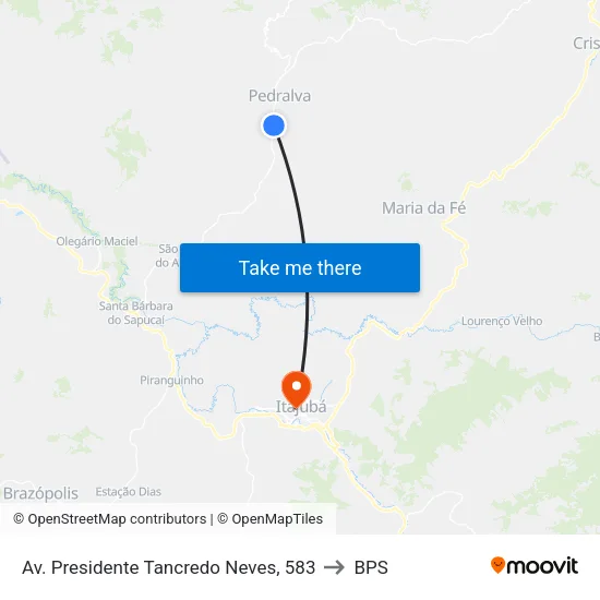 Av. Presidente Tancredo Neves, 583 to BPS map