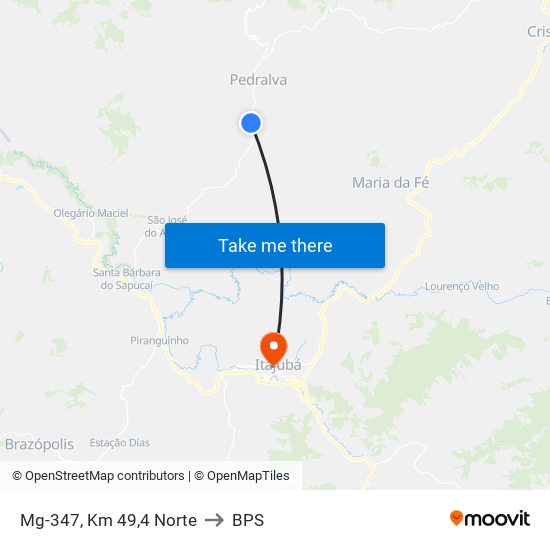 Mg-347, Km 49,4 Norte to BPS map