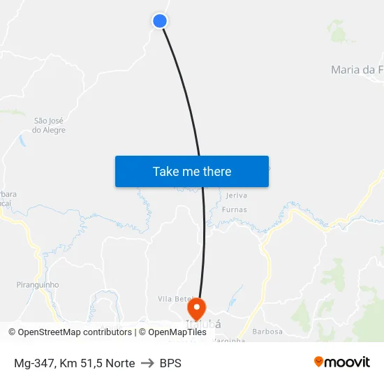 Mg-347, Km 51,5 Norte to BPS map