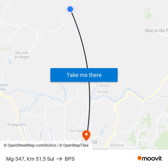 Mg-347, Km 51,5 Sul to BPS map