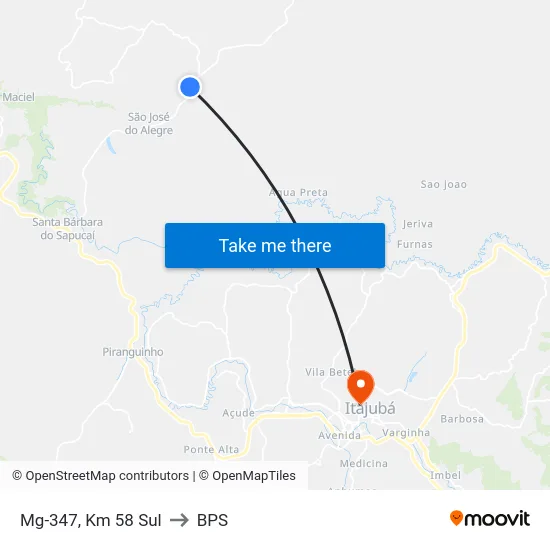 Mg-347, Km 58 Sul to BPS map