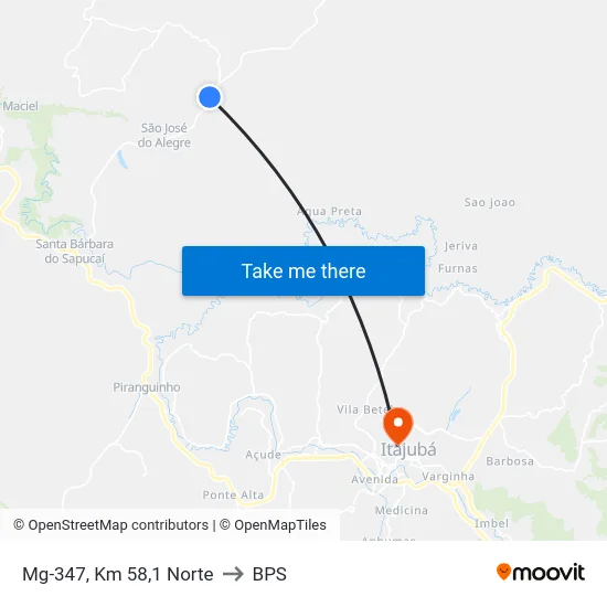 Mg-347, Km 58,1 Norte to BPS map