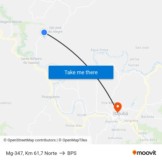 Mg-347, Km 61,7 Norte to BPS map