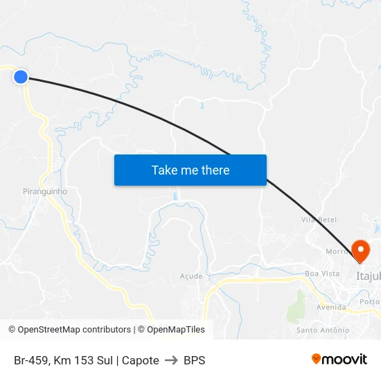 Br-459, Km 153 Sul | Capote to BPS map