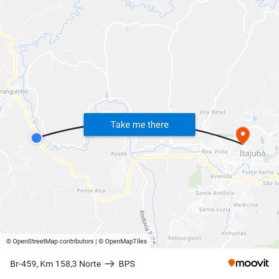 Br-459, Km 158,3 Norte to BPS map