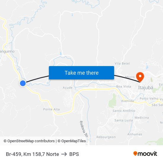 Br-459, Km 158,7 Norte to BPS map