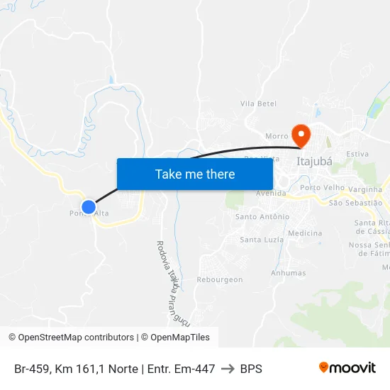 Br-459, Km 161,1 Norte | Entr. Em-447 to BPS map