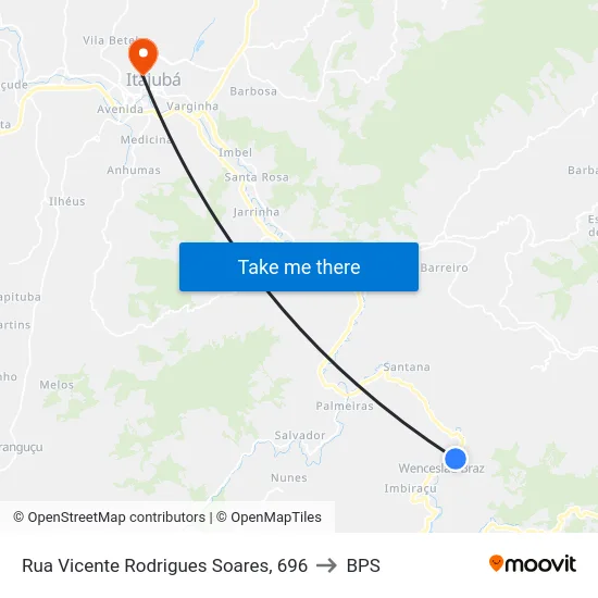Rua Vicente Rodrigues Soares, 696 to BPS map