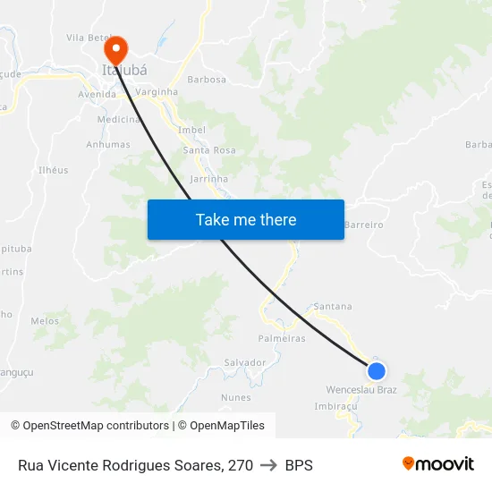 Rua Vicente Rodrigues Soares, 270 to BPS map