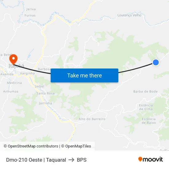 Dmo-210 Oeste | Taquaral to BPS map