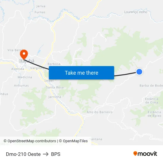 Dmo-210 Oeste to BPS map