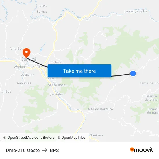 Dmo-210 Oeste to BPS map