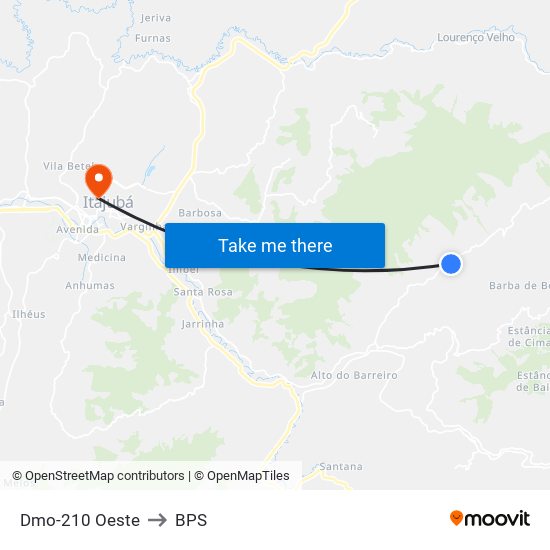 Dmo-210 Oeste to BPS map