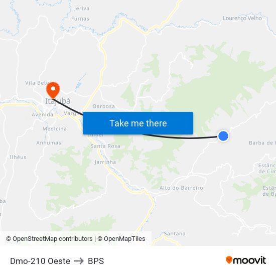 Dmo-210 Oeste to BPS map