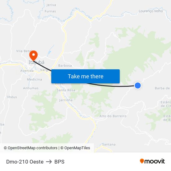 Dmo-210 Oeste to BPS map