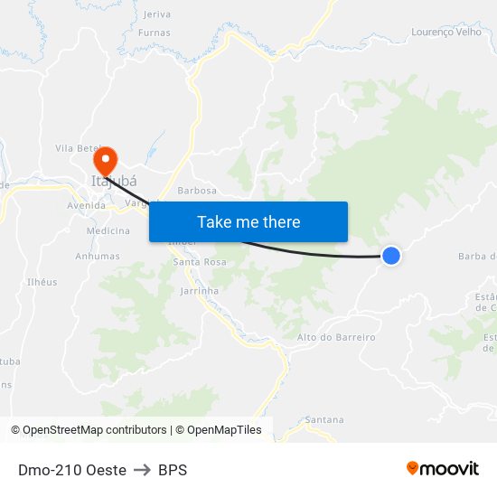 Dmo-210 Oeste to BPS map