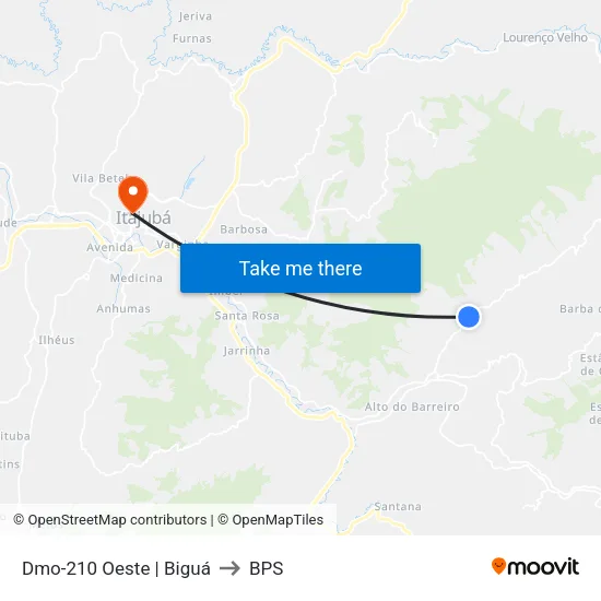 Dmo-210 Oeste | Biguá to BPS map