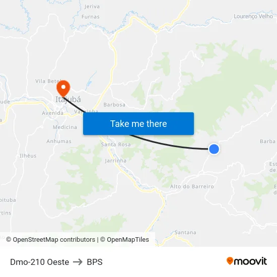 Dmo-210 Oeste to BPS map