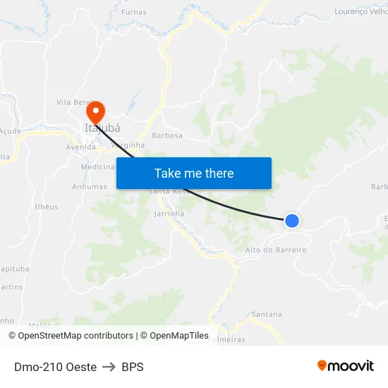 Dmo-210 Oeste to BPS map