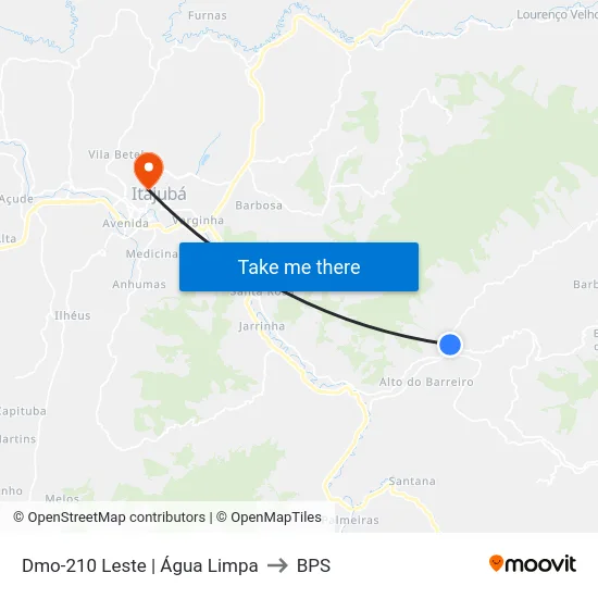 Dmo-210 Leste | Água Limpa to BPS map