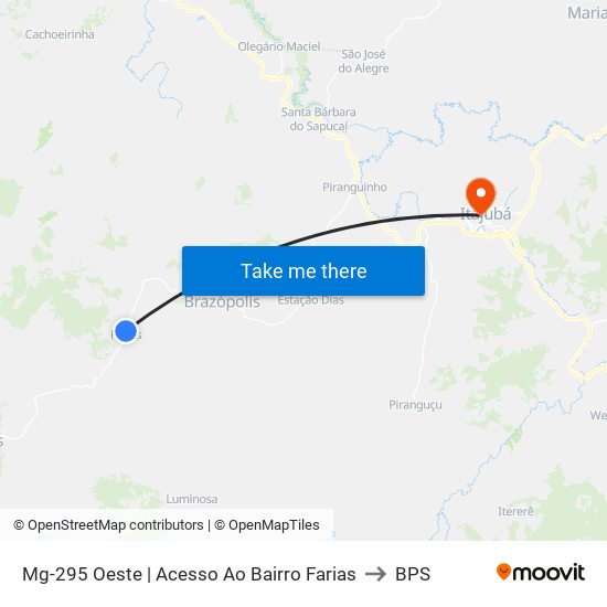 Mg-295 Oeste | Acesso Ao Bairro Farias to BPS map