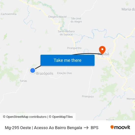 Mg-295 Oeste | Acesso Ao Bairro Bengala to BPS map