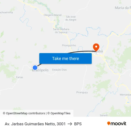Av. Jarbas Guimarães Netto, 3001 to BPS map