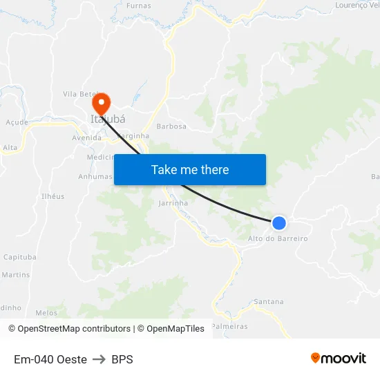 Em-040 Oeste to BPS map